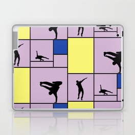 Street dancing like Piet Mondrian - Yellow, and Blue on the violet background Laptop Skin