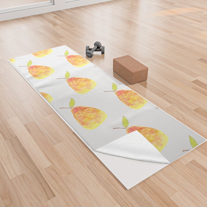 Pear Watercolor Illustration  Yoga Towel