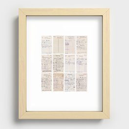 Old Friends Library Circulation Card Print Recessed Framed Print
