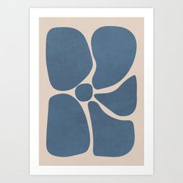 Blooming Beauty, Floral Blue Art Print