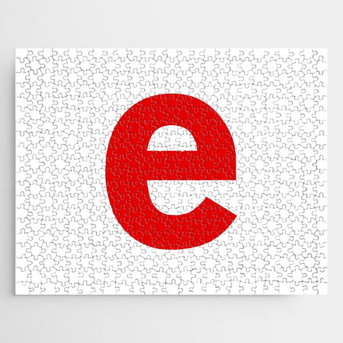 letter E (Red & White) Jigsaw Puzzle