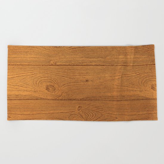 The Cabin Vintage Wood Grain Design Beach Towel
