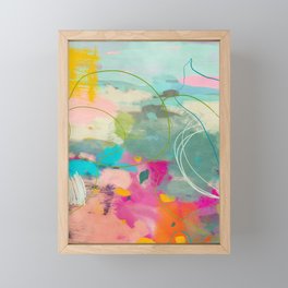 mixed abstract brush color study art 1 Framed Mini Art Print
