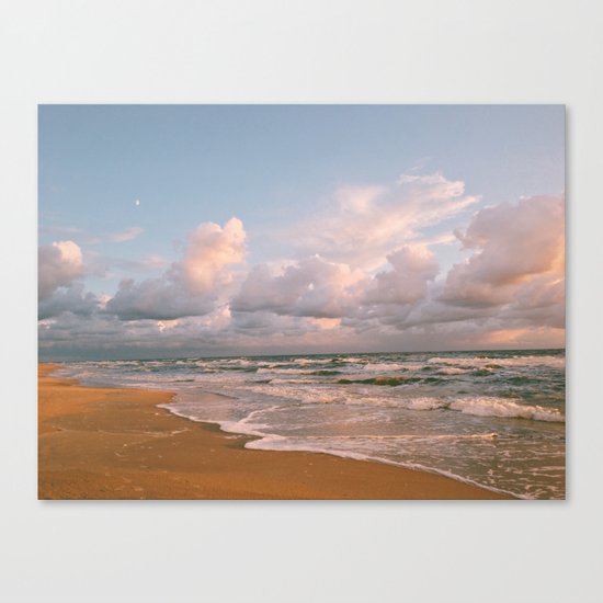 Moon over the Beach Canvas Print