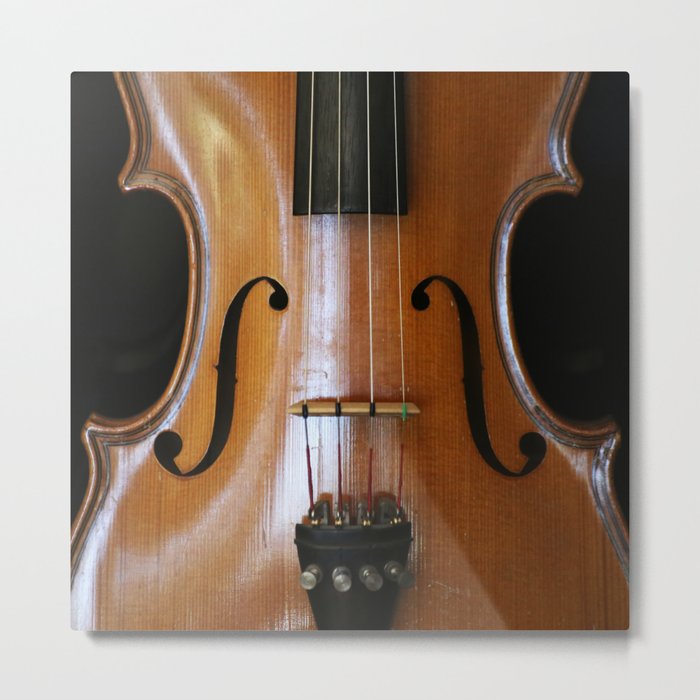 Close-up of Beautiful Violin Black Background #decor #society6 #buyart Metal Print