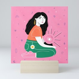 Bruja Mini Art Print | Adivination, Mercado, Curated, Pink, Digital, Witch, Walter, Future, Crystalball, Psychic 