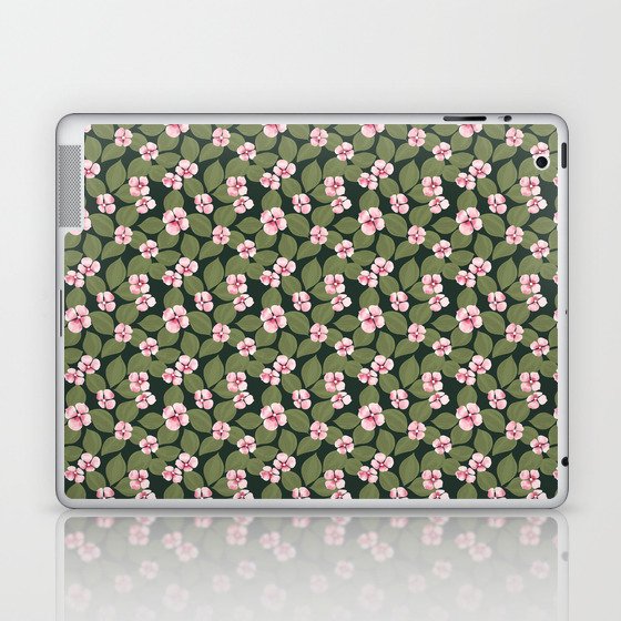 Dogwood Pink Floral Pattern Laptop & iPad Skin