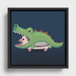 Alligator Hedgehog Framed Canvas