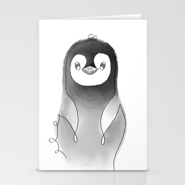 Watercolor Penguin, baby nursery  Stationery Cards