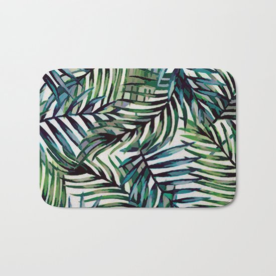 Palm Leaves Abstract Bath Mat