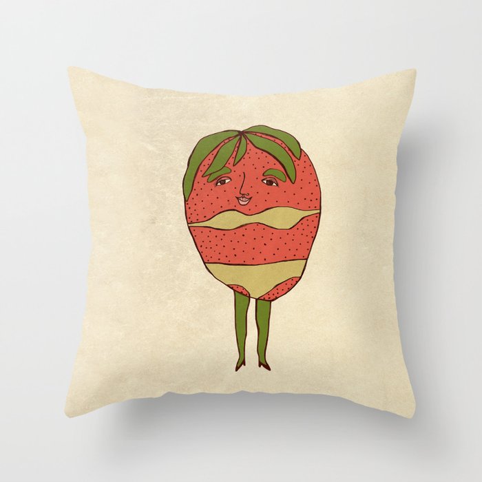 Bikini-strawberry Throw Pillow