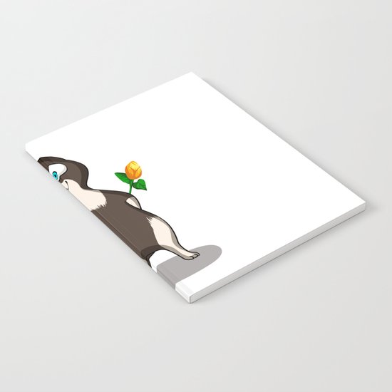 Tuxedo Cat With Flower Notebook By Marios Society6