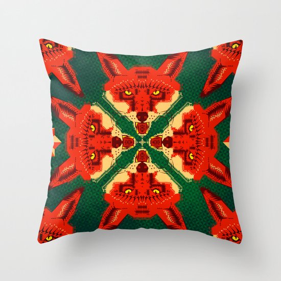 Fox Cross geometric pattern Throw Pillow