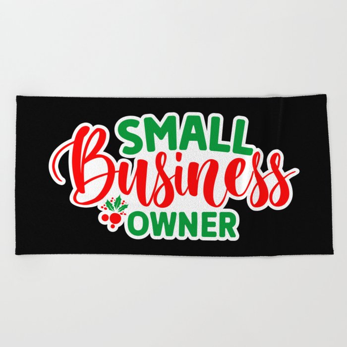 Small Business Owner Christmas Beach Towel