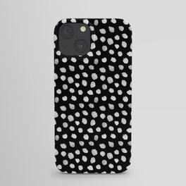 Black & White Dalmatian Pattern (reverse dalmatian) iPhone Case