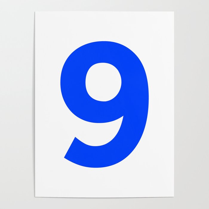Number 9 (Blue & White) Poster