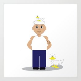 Sailor & Ducks Art Print