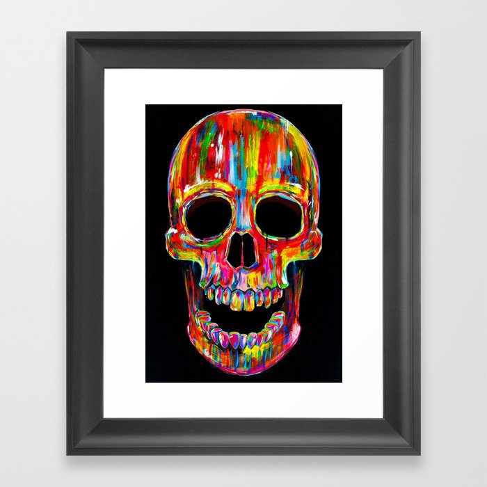 Chromatic Skull Framed Art Print