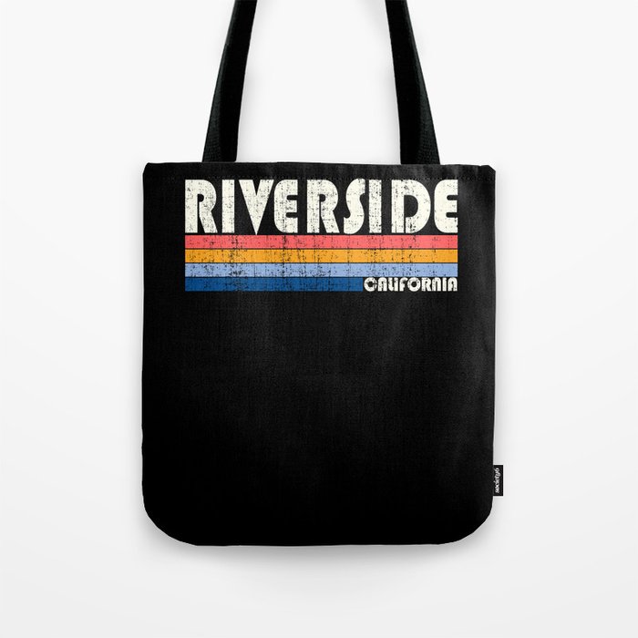 Retro Vintage 70s 80s Style Riverside, CA Tote Bag