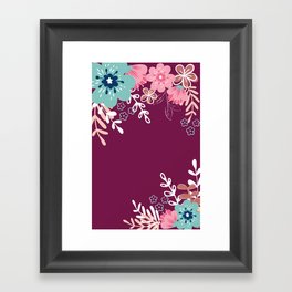 Floral Frame Framed Art Print