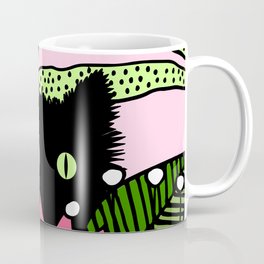 Black Cat in the Garden Coffee Mug