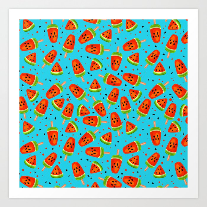 Watermelon pattern Art Print