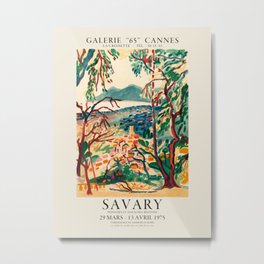 Robert Savary. Exhibition poster for Galerie 65 in Cannes, France. 1975 Metal Print | Parisart, Savaryposter, Robertsavary, Frenchart, Artposter, Artexhibition, Vintageart, Exhibitionposter, Frenchposter, Poster 