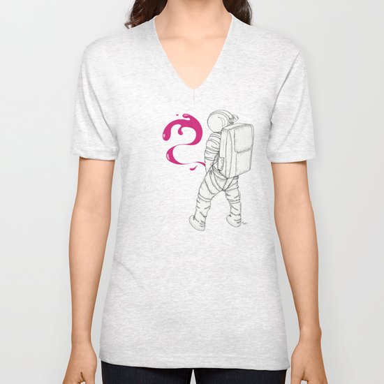 P{ee}ink in Space Unisex V-Neck