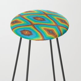 Diamond Waves Teal Counter Stool