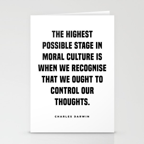 Charles Darwin Quote - Control Your Thoughts 1 - Motivational Stationery Cards