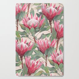 Painted King Proteas on cream Cutting Board