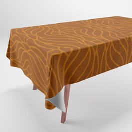Leather brown and orange line art pattern Tablecloth