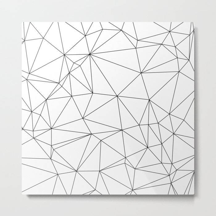 Black and White Geometric Minimalist Pattern Metal Print