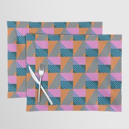 Retro Shapes in Teal Pink and Orange 217 Placemat