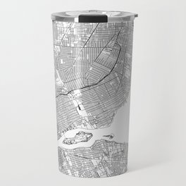 Detroit White Map Travel Mug