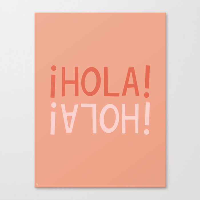 Hola Hand Lettering Canvas Print