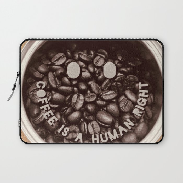 Coffee Is A Human Right - Trending Quotes On Wood Background Tshirt Sticker Magnet And More Laptop Sleeve