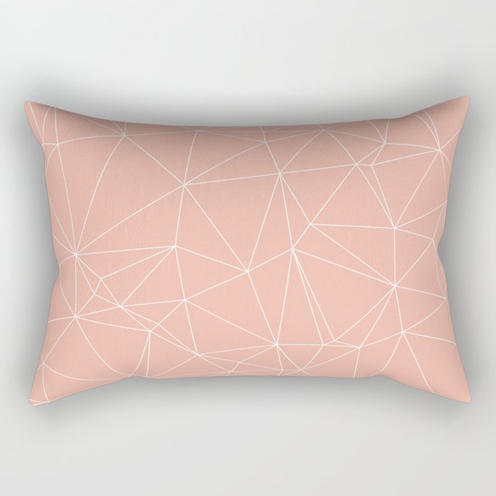 Millennial Pink Geometric Minimalist Pattern Rectangular Pillow