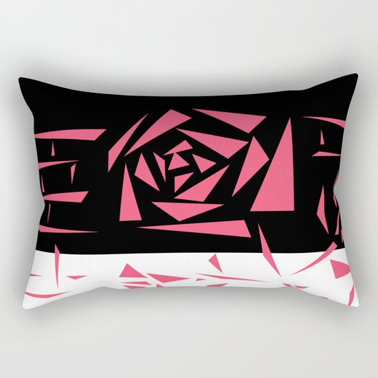Abstract rose. black and white red . Rectangular Pillow