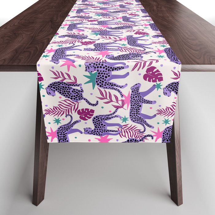 Jungle Cheetah - Pink Purple Table Runner