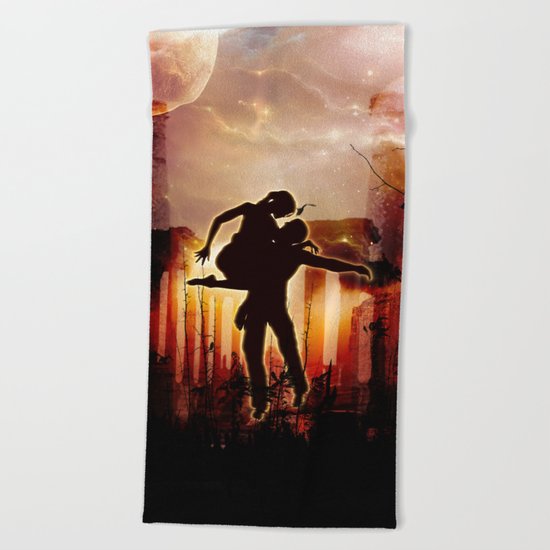 Dancing in the night Beach Towel