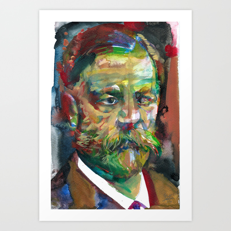 Sigmund Freud Watercolor Portrait 2 Art Print By Lautir Society6