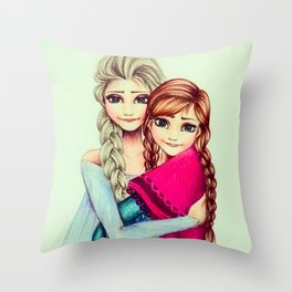 Frozen Sisters by Gabriella Livia Throw Pillow