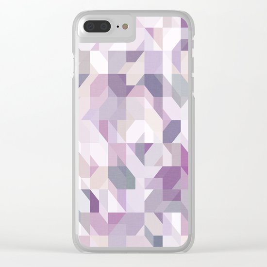 Pastel Purple Geometric on Linen Clear iPhone Case