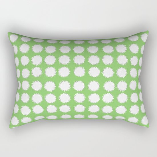 milk glass polka dots in light green Rectangular Pillow