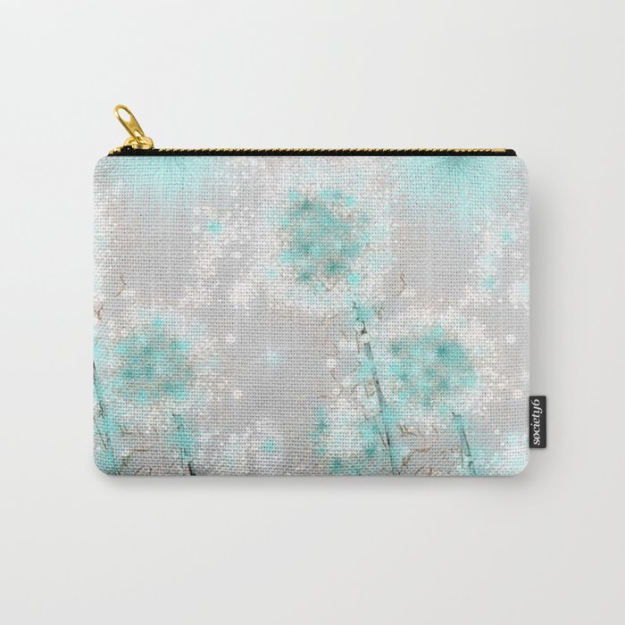 Dandelions in Turquoise Carry-All Pouch