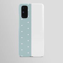 White Polka Dots Lace Vertical Split on Sage Turquoise Green Android Case