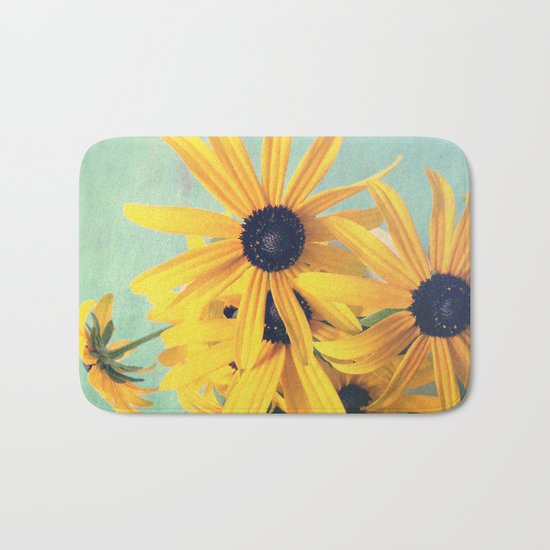 Sweet Yellow Flowers Bath Mat