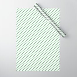 [ Thumbnail: Dark Sea Green & Mint Cream Colored Striped/Lined Pattern Wrapping Paper ]