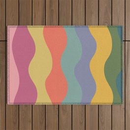 Mermaid Rainbow Disco Outdoor Rug